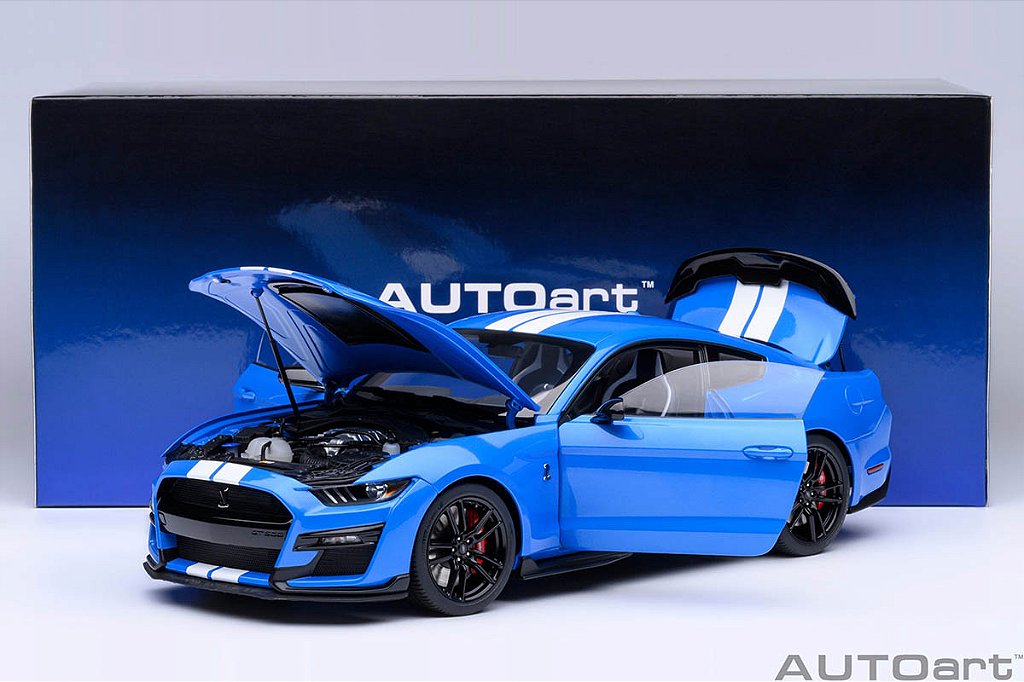 Ford Mustang Shelby GT500 1:18 Autoart Azul - 20 anos! Loja on