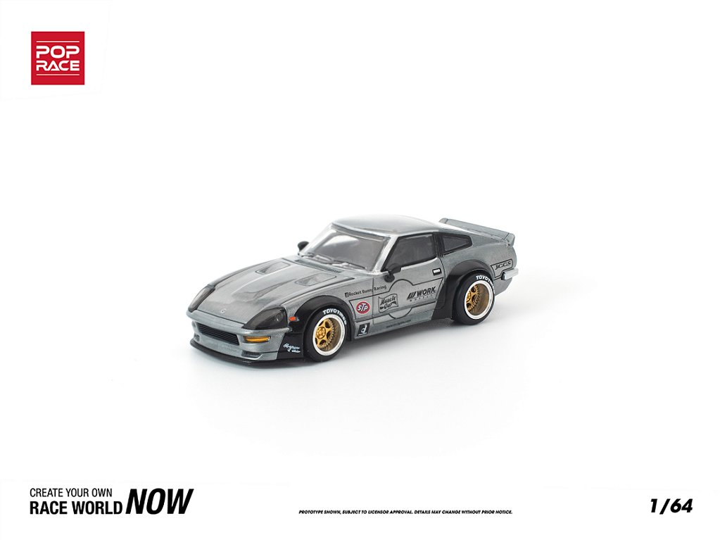 Datsun 280ZX Pandem Body Kit 1:64 POP RACE Raw Metal - 20 anos