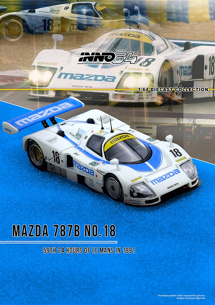 MAZDA 787B No.18 59th 24 Hours Le Mans 1991 1:64 INNO64 - 20 anos