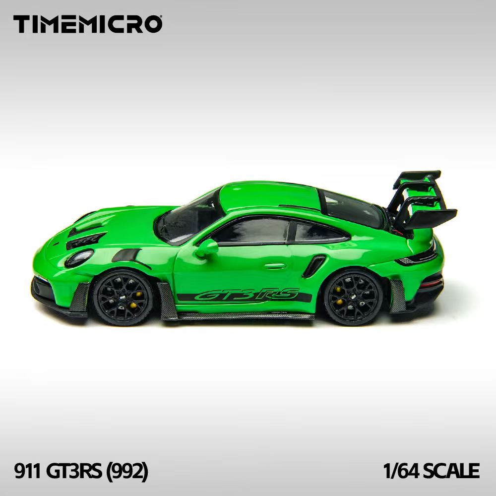 Porsche 911 (992) GT3 RS 1:64 TimeMicro Verde - 20 anos! Loja on