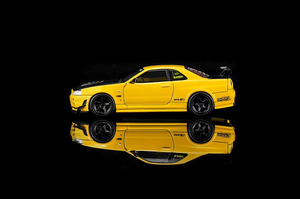 ワイルドスピードシリーズNissan Skyline GT-Rイエロー 1/32 Nissan Skyline GT-R (R34) 1:64 MOTORHELIX Amarelo - 20 anos! Loja