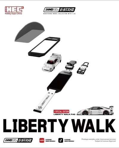 Ferrari F40 Liberty Walk 1:64 INNO64 HEC 2026 - 20 anos! Loja on