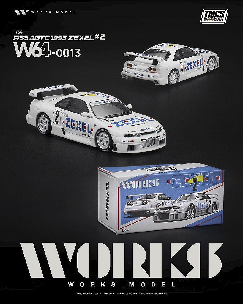 R33 JGTC 1995 ZEXEL 1:64 Works Model Exclusivo TMCS 2026 - 20 anos