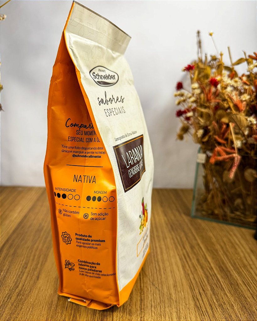 Erva-Mate Sabores Esp Schneider Laranja e Gengibre – 500g - Flores