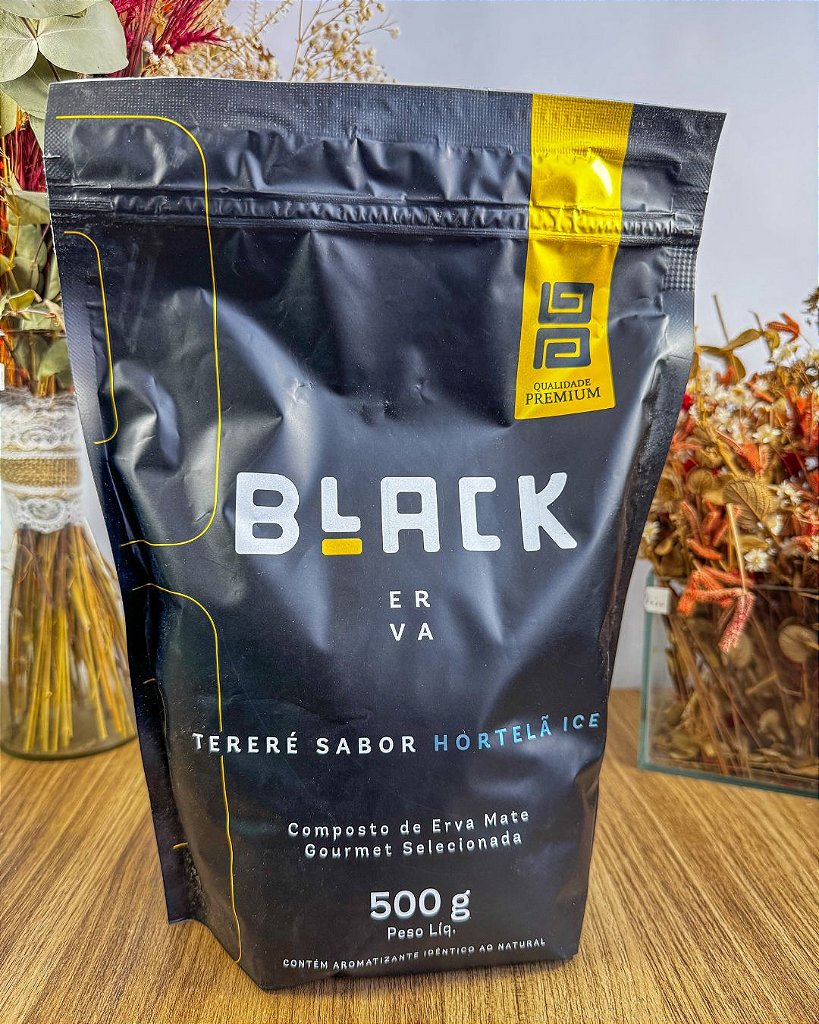 Erva Mate Black - HORTELÃ ICE - Flores e Chima - Cuia para