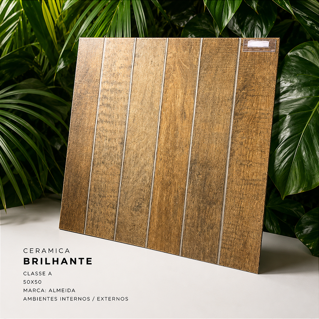 Piso Cerâmico Brilhante Classe A 50x50 Almeida - Casa Comab