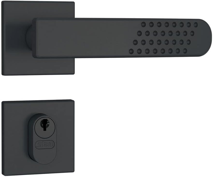 Fechadura Externa 803/21 Preto Fosco Roseta Quadrada - Stam - Casa
