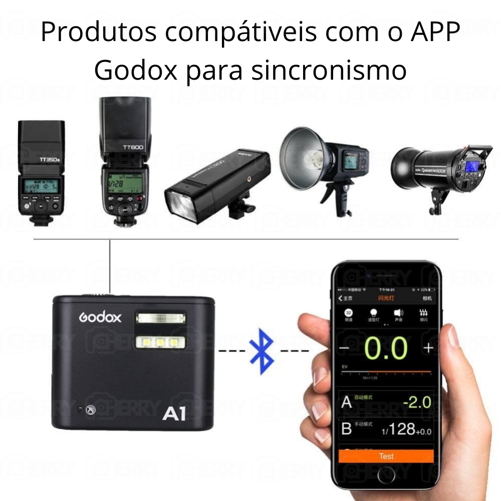 Flash Godox A1 para Smartphone - Cherry Foto + Eletrônicos