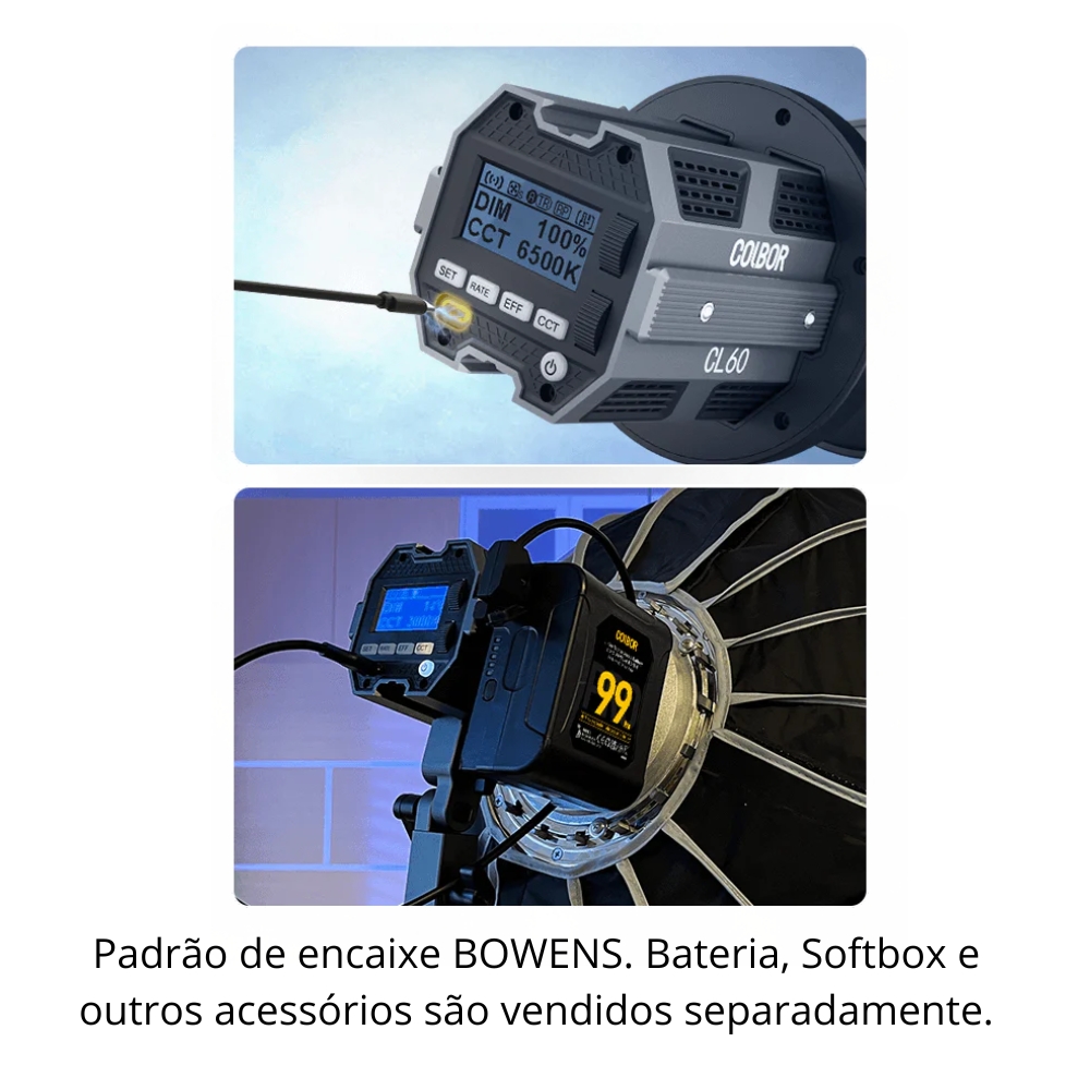 Iluminador Led Colbor CL60 65w Bicolor - Cherry Foto + Eletrônicos