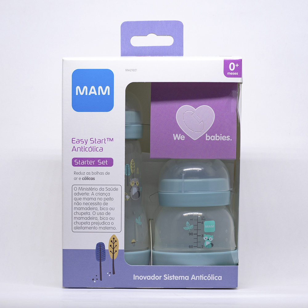 maman  KIT MAMADEIRA MAM EASY START 21021 AZUL - ANTICÓLICA - XODOZINHO