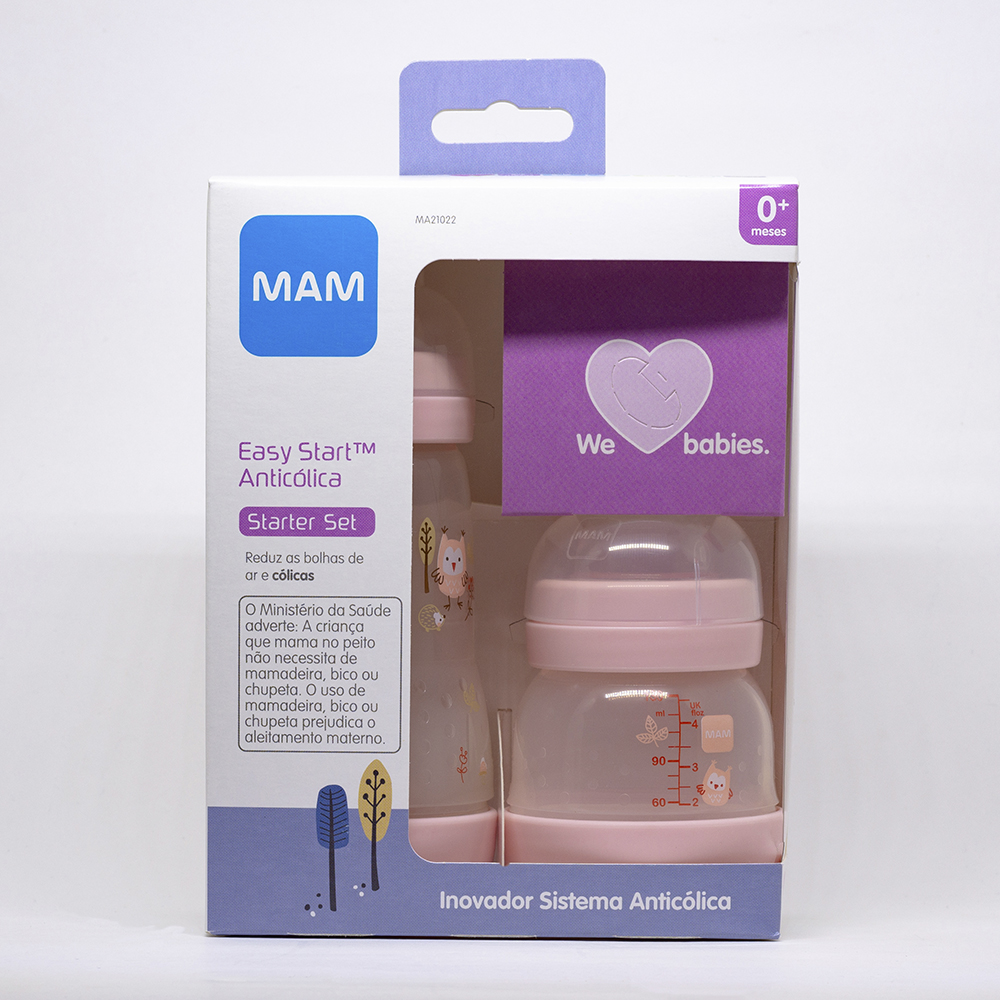 KIT MAMADEIRA MAM EASY START 21022 ROSA - ANTICÓLICA - XODOZINHO