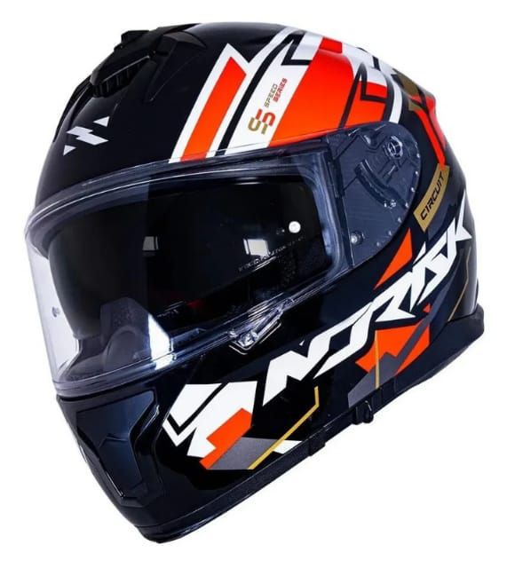 Capacete Norisk Strada Circuit Vermelho Preto e Branco - Maremoto
