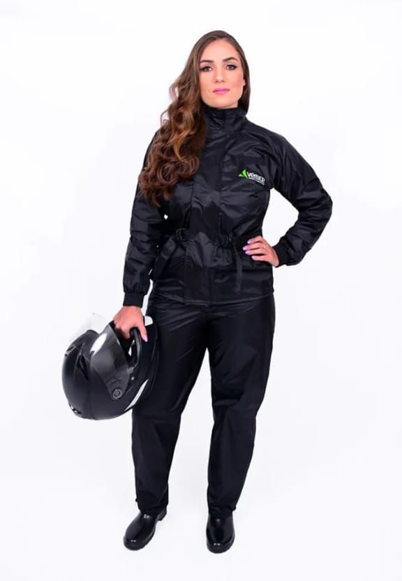 Roupa De Chuva Feminina Moto Capuz Nylon Reforçado Promoção Maremoto
