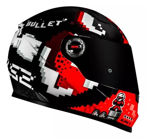 Capacete Ls2 Ff358 Bullet Preto Vermelho - Maremoto