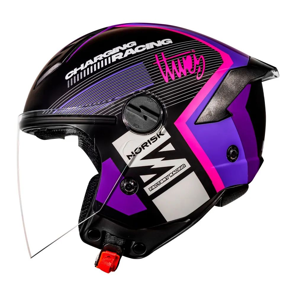 Capacete Norisk Neo Vizion Preto Roxo - Maremoto