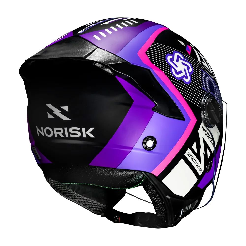Capacete Norisk Neo Vizion Preto Roxo - Maremoto