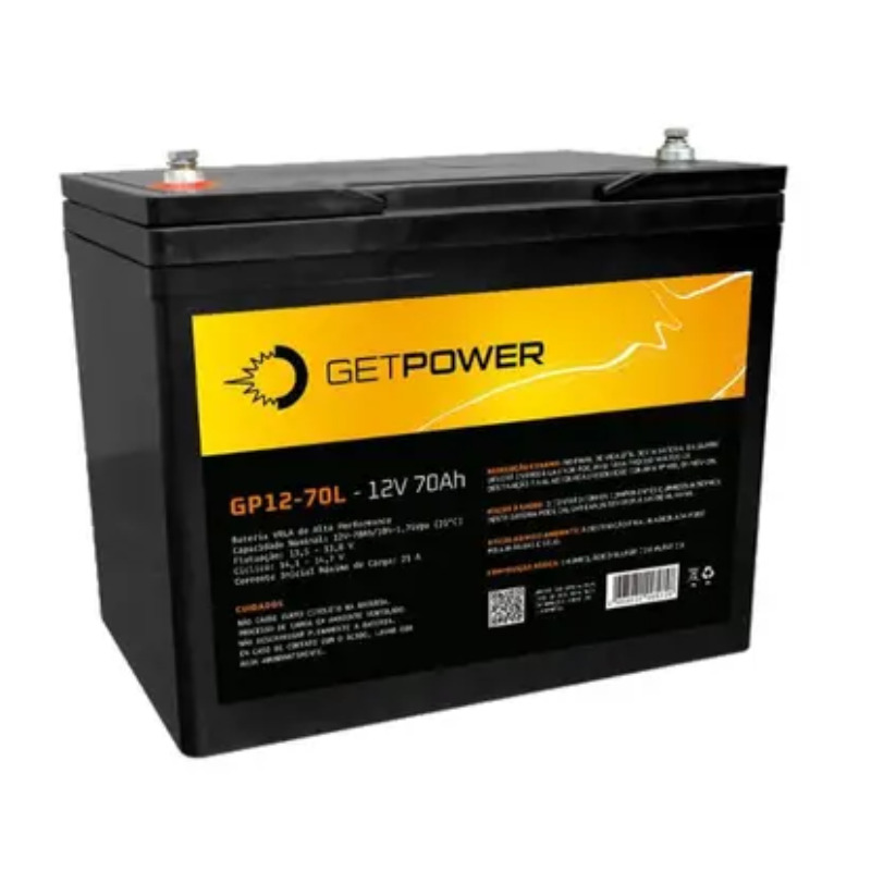 BATERIA SELADA 12V 70Ah L GETPOWER - VRLA AGM - BRASPOWER