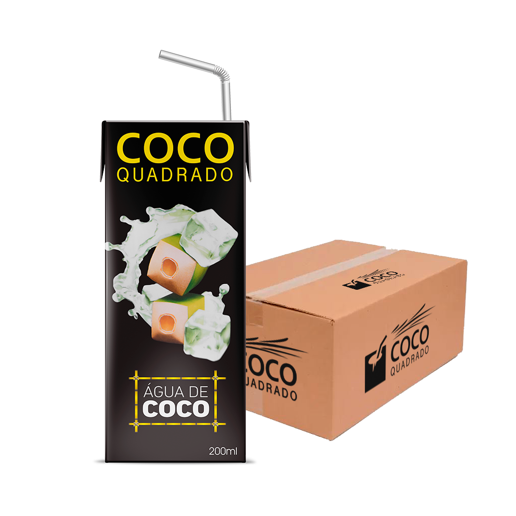 Água de Coco - Coco Quadrado 200ml Tradicional (Caixa com 27 unidades) -  FASTHE