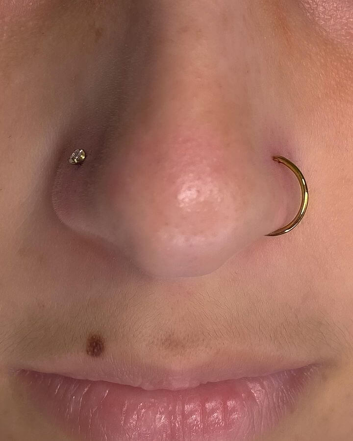 piercing argola nariz g-ring titânio