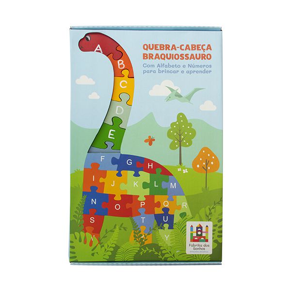 Quebra-Cabeça Dinossauro - Números 10 Peças Coleção Alfabetizar