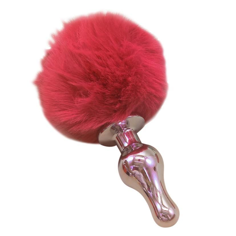plug anal de coelhinho Plug Anal Rabo em Silicone (Toque Aveludado) Pompom de Coelho 9 x 4,4cm  Preto :: Sex Shop Loja do Prazer