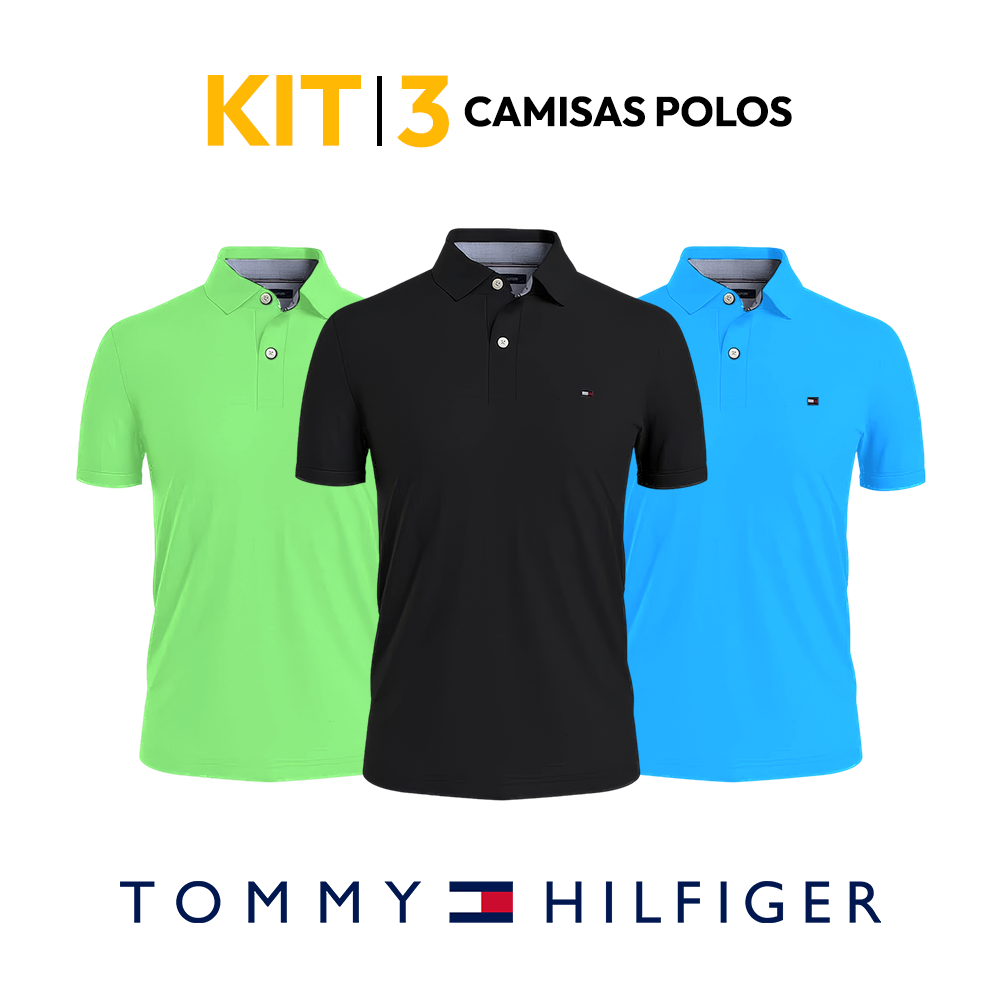Combo 03 Camisas Gola Polo TH Nobre Outlet Moda Masculina
