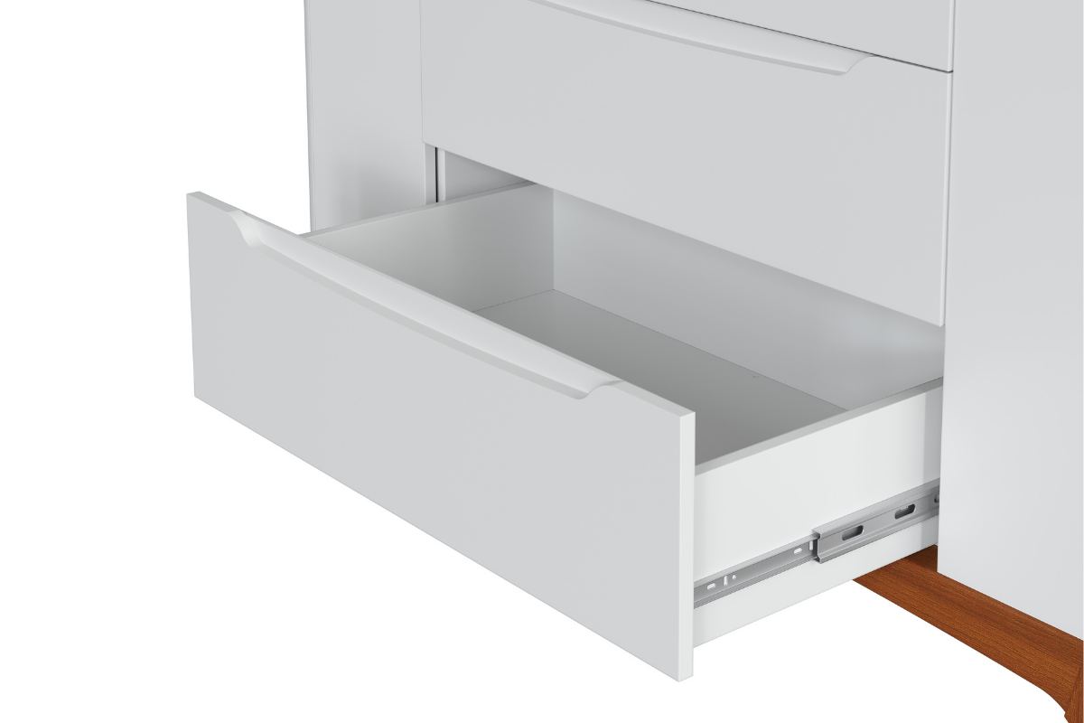 Trilhos telescópicos nas gavetas