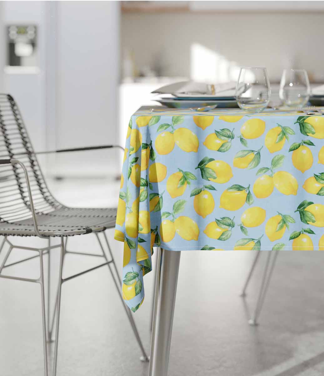 toalha de mesa branca com folhas de palmeiras 4 lugares retangular