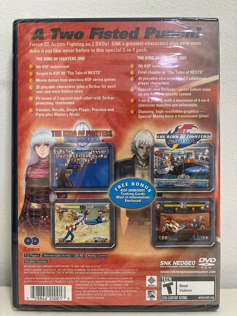 The King of Fighters 2000/2001 PS2 Original Lacrado (Americano