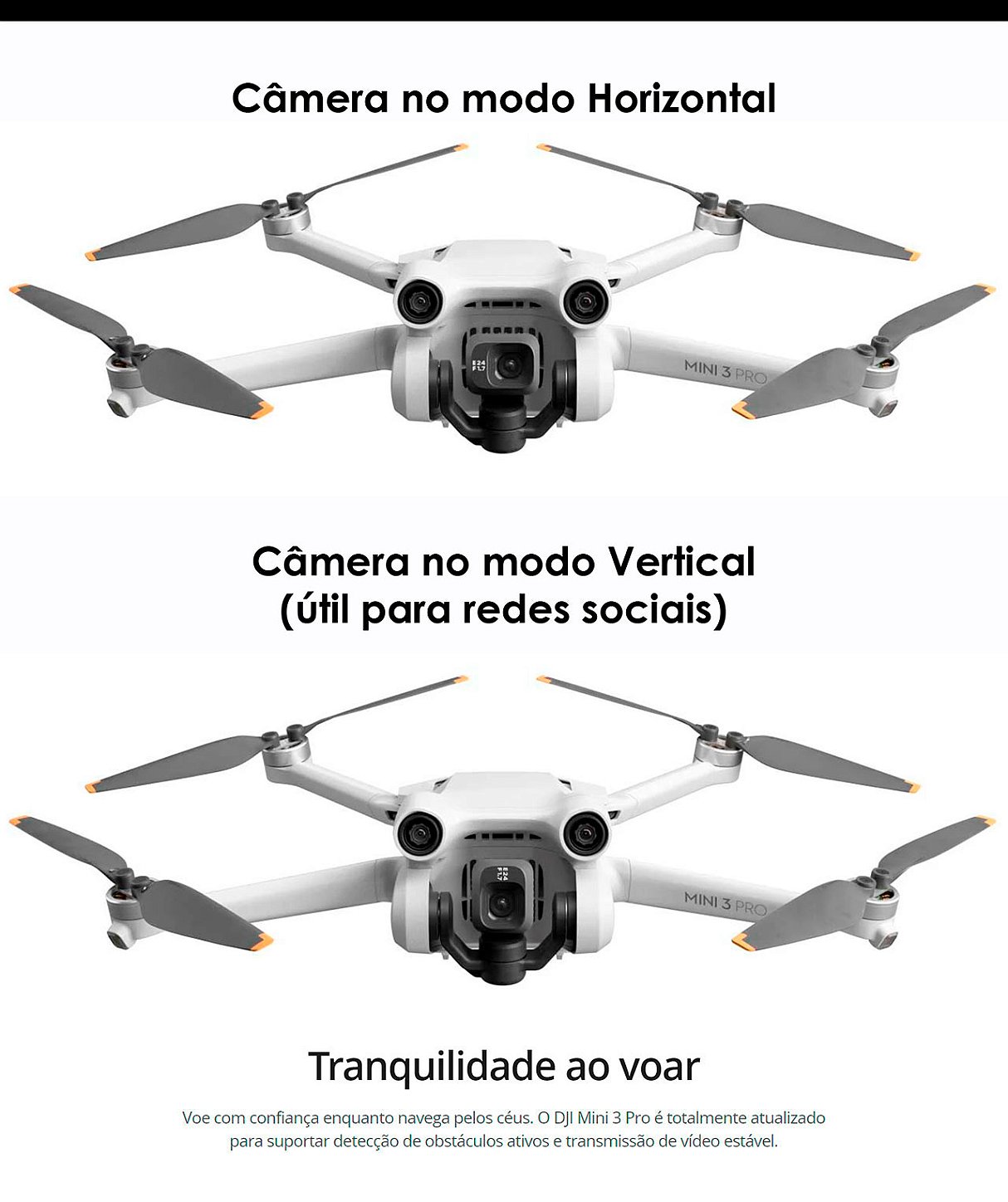 Drone DJI Mini 3 Pro + Controle com Tela + Fly More Kit Plus