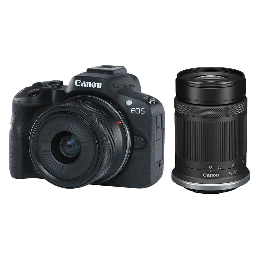 Canon EOS R50 com Kit de lentes 18-45mm e 55-210mm - Nivídeo