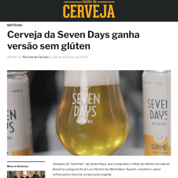 Cerveja Seven Days sem glúten Revista da Cerveja Cerveja baixa teor alcoólico e baixa caloria opção para dieta sem glúten