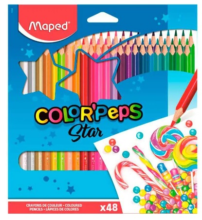 Lata lapis cor artistico com 72 cores maped