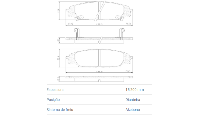 Jogo Pastilha Freio Dianteiro - Frasle - New Civic 2.0 16v - Si