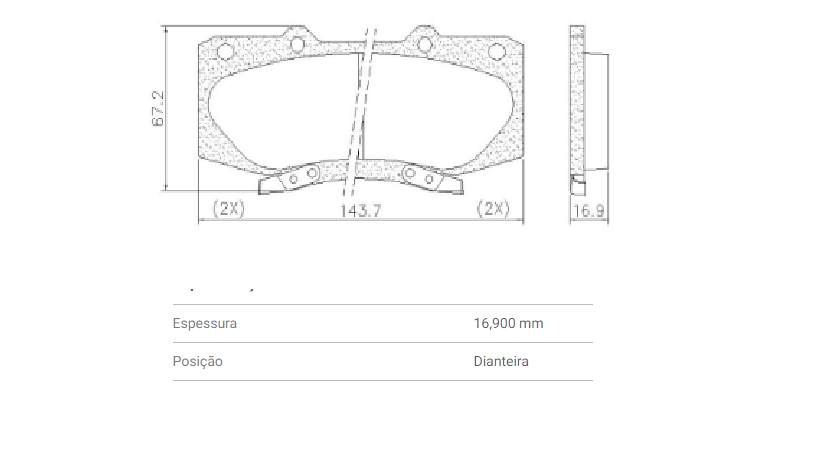 Jogo Pastilha Freio Dianteiro - Frasle - Hilux 2.5 16v 2006 a 2014