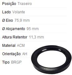 Retentor Motor Traseiro - Virabrequim/Mancal/Volante - Monza 1.6