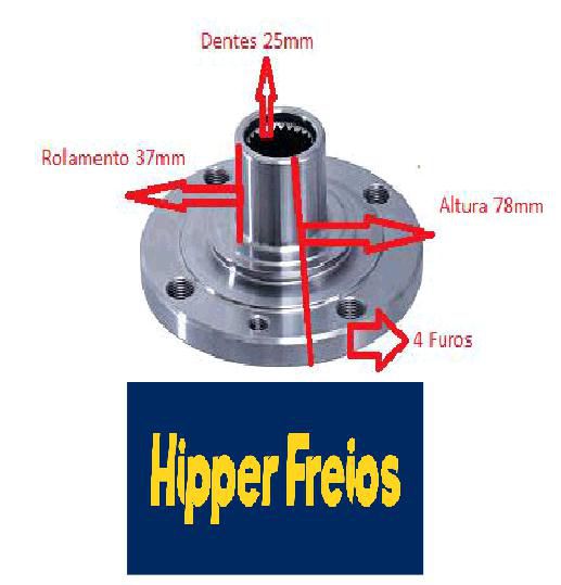 31　4 Cubo Roda Dianteiro - Strada 1.6/1.8 8v/16v 2006 a 2021 - S/ABS