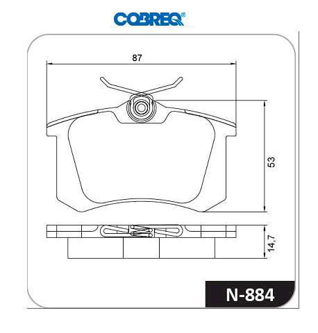 Jogo Pastilha Freio Traseiro - DS3 1.6 16v - Turbo 2012 a
