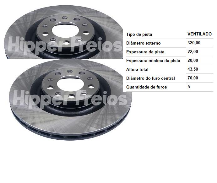 Par Disco Freio Traseiro Ram Rampage 2.0 16v 2023 a 2024
