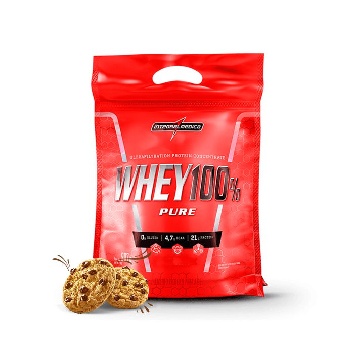 WHEY 100% PURE REFIL 900G COOKIES INTEGRALMEDICA