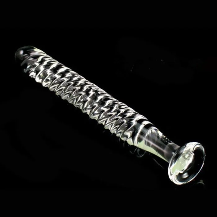 Plug anal de vidro com textura - Wirna Galvo Plug anal de vidro com textura - Wirna Galvo