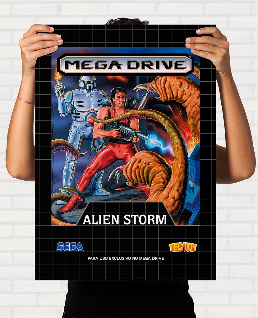 Poster Capa do Alien Storm - Sega Mega Drive Brasileiro - Final