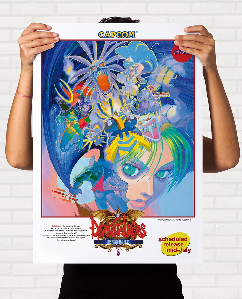 Poster Darkstalkers The Night Warriors Pôster Arcade Capcom