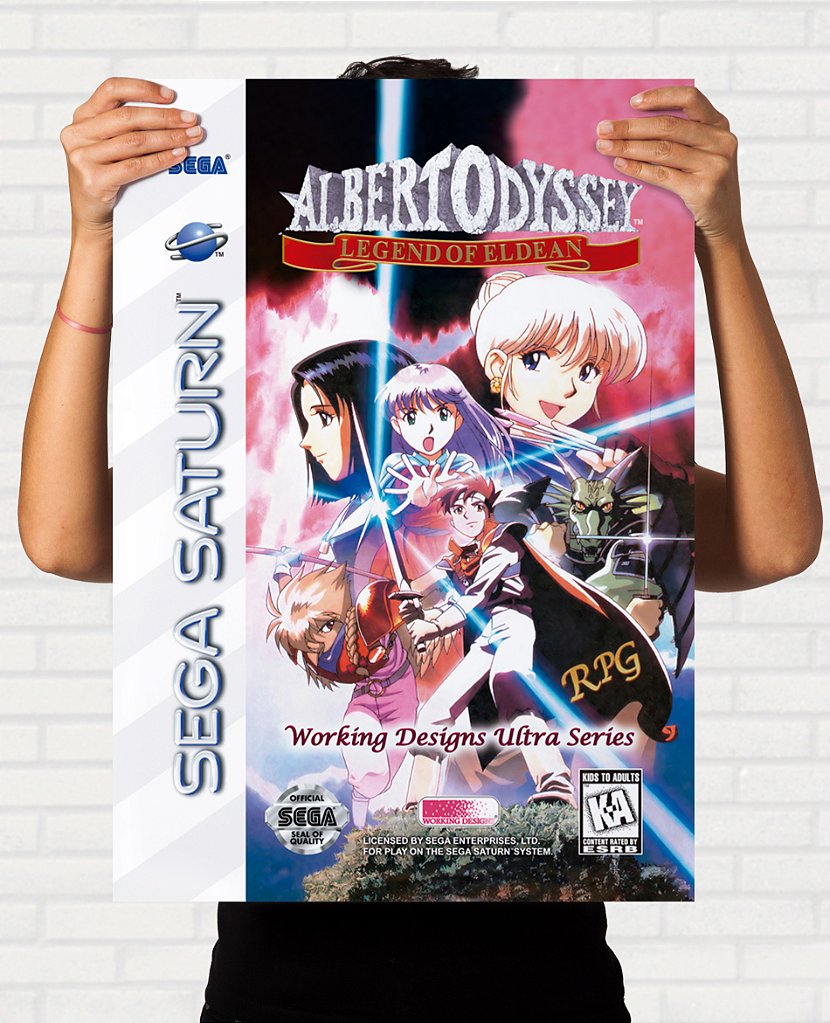 Poster Capa do Albert Odyssey Legend of Eldean - Sega Saturn