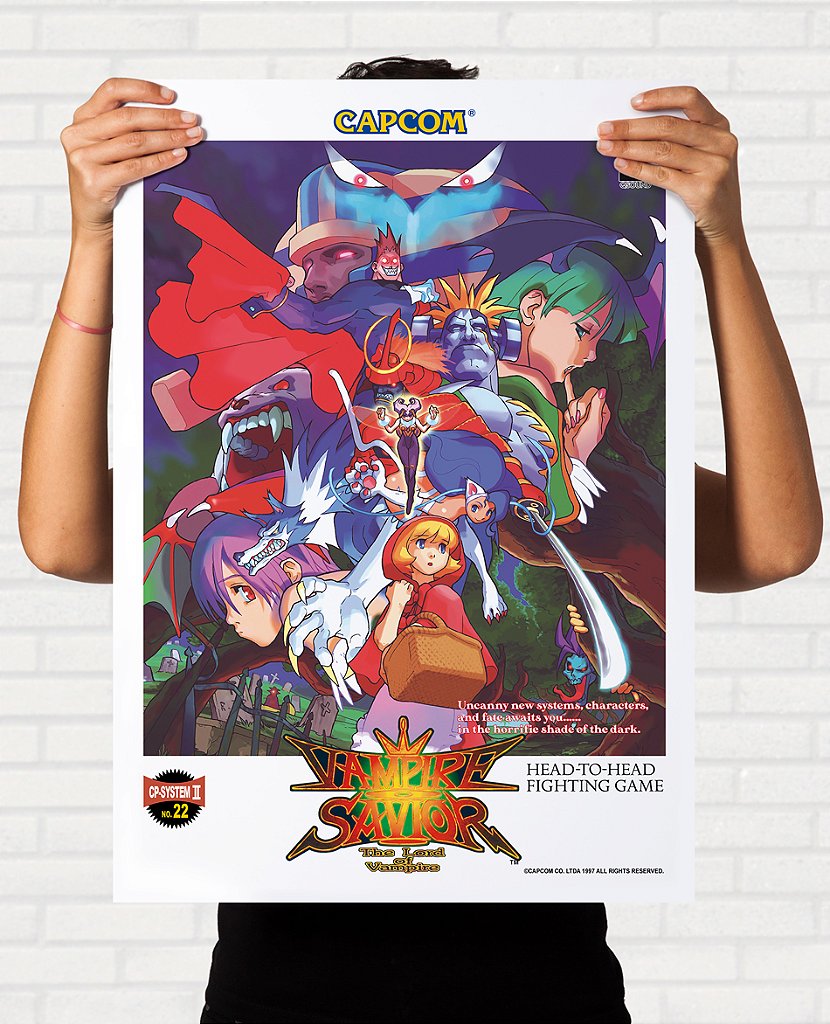 Poster Vampire Savior (Darkstalkers 3) - Pôster Arcade Capcom US