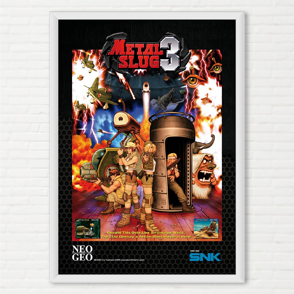 Quadro Metal Slug 3 - Pôster Arcade SNK - Final Frame Pôsteres