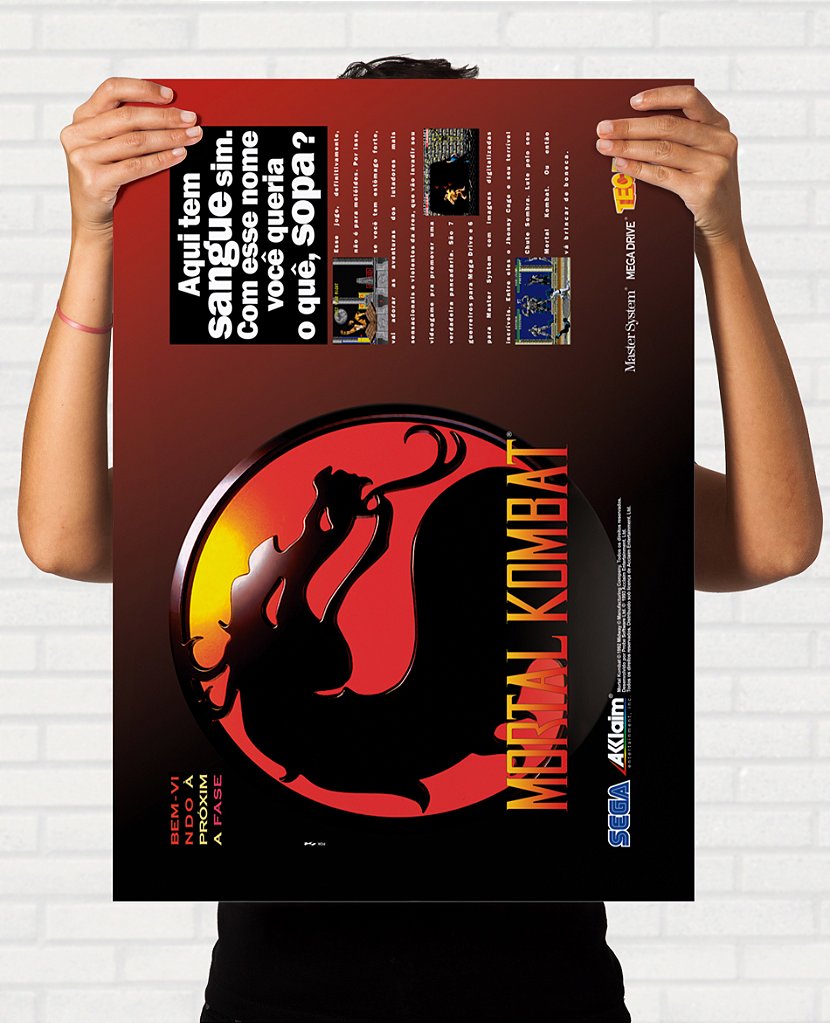 Poster Mortal Kombat Mega Drive TecToy - Propaganda Revista