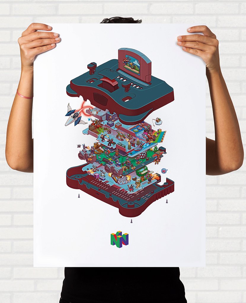 Quadro Console Nintendo 64 Explode - Autor Pierre Roussel - Final