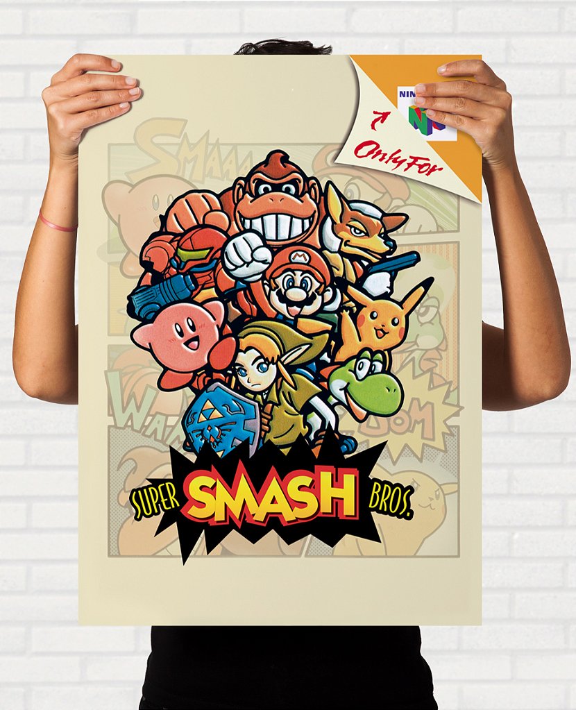 Poster Super Smash Bros 64 Arte - Nintendo 64 - Final Frame