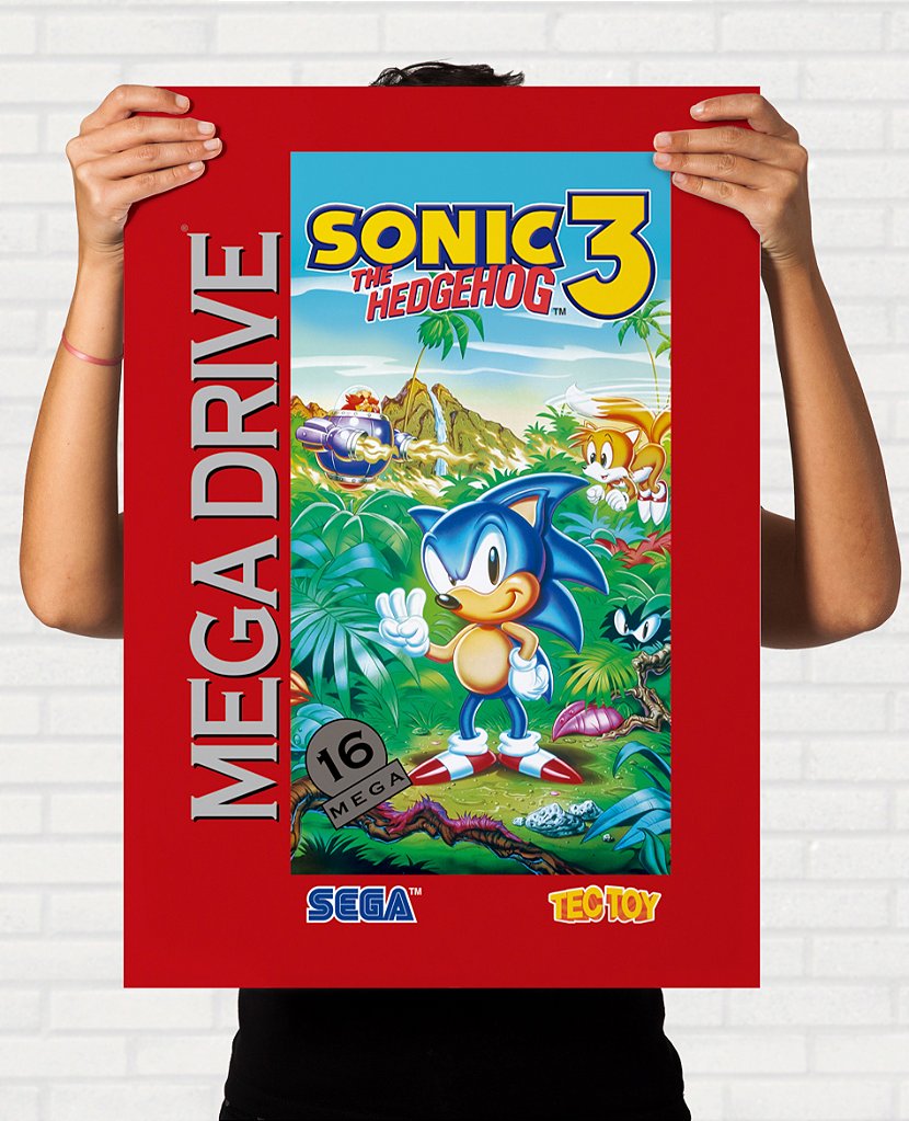 Quadro Capa do Sonic The Hedgehog 3 - Sega Mega Drive TecToy